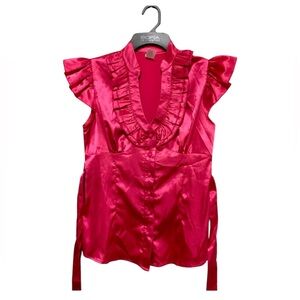 Fuchsia Hot Pink Ruffled Blouse 💖